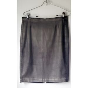 Peruvian Connection Womens Metallic Gray Tight Mini Skirt Size 8 Grunge Goth Art